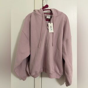 Aritzia Dusty Pink Zip-Up Hoodie